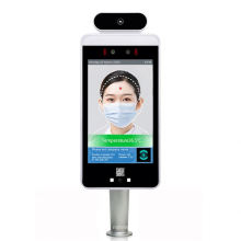 8 inch WIFI touch screen access control AI human body temperature kiosk detection face recognition thermometer scanner camera